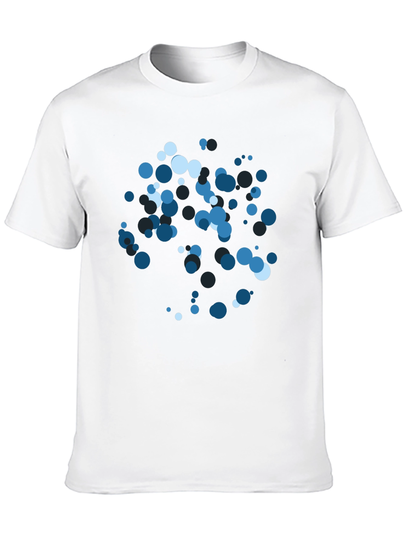 Blue Circles Graphic Print Black T-Shirt