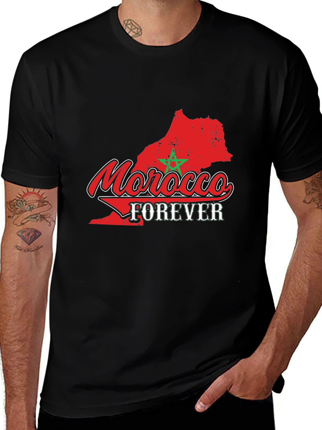 Morocco Forever Graphic T-Shirt - Black