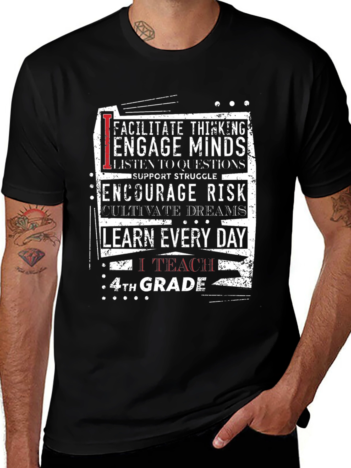 Teacher 4th Grade T-Shirt - Encourage Minds & Dreams