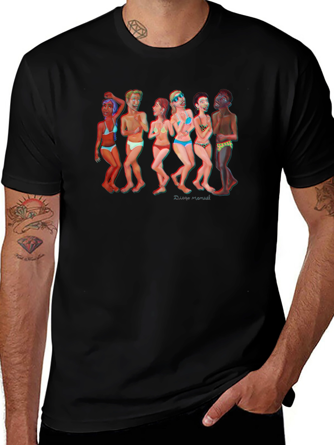 Fun Beach Cartoon Graphic T-Shirt