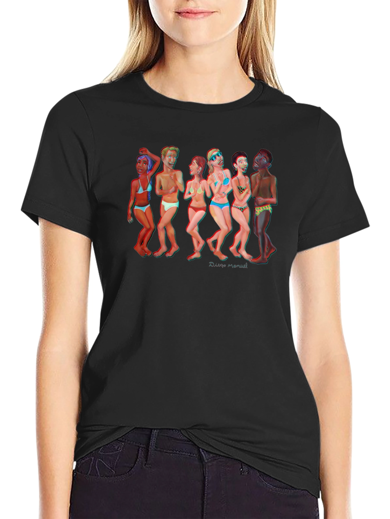 Fun Beach Cartoon Graphic T-Shirt