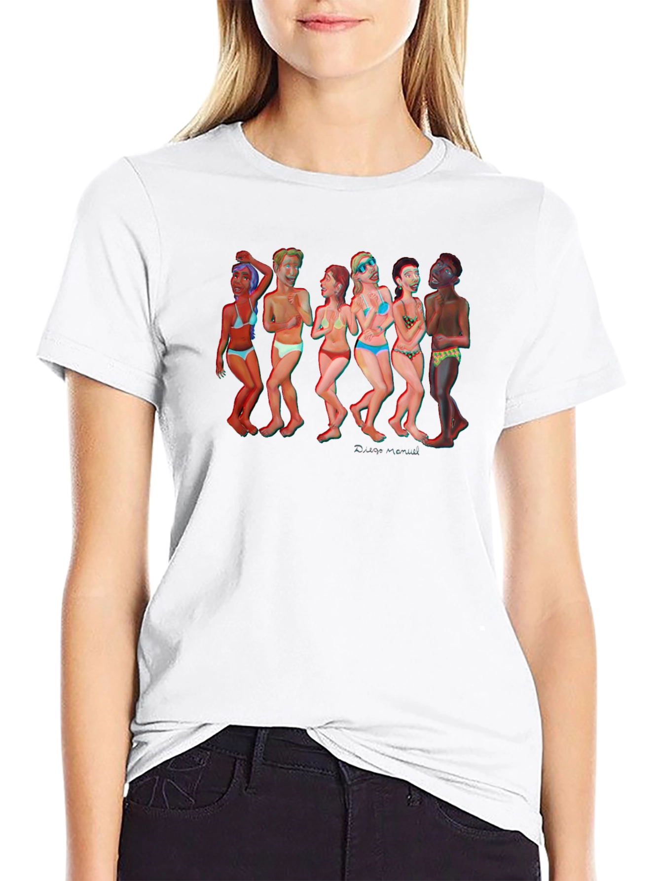 Fun Beach Cartoon Graphic T-Shirt