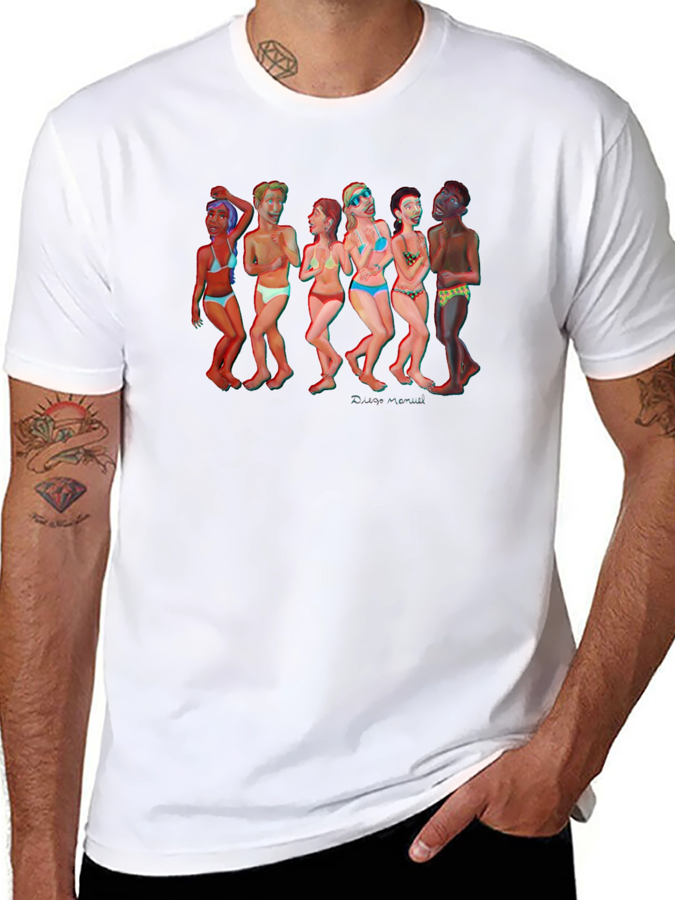 Fun Beach Cartoon Graphic T-Shirt