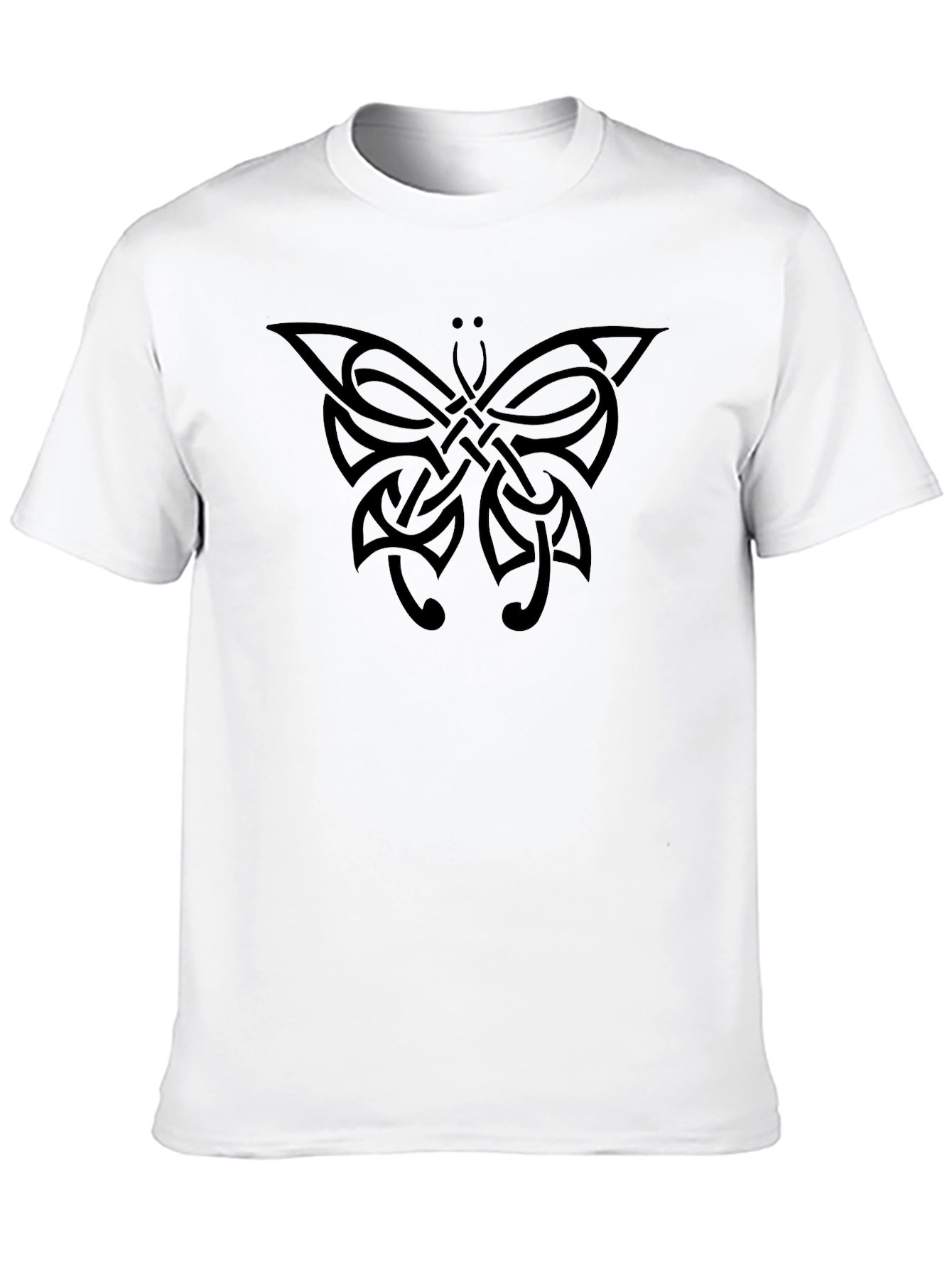 Celtic Butterfly Graphic Tee - Black Cotton T-Shirt