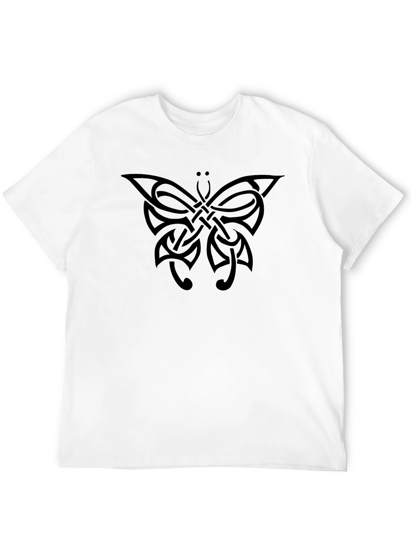 Celtic Butterfly Graphic Tee - Black Cotton T-Shirt