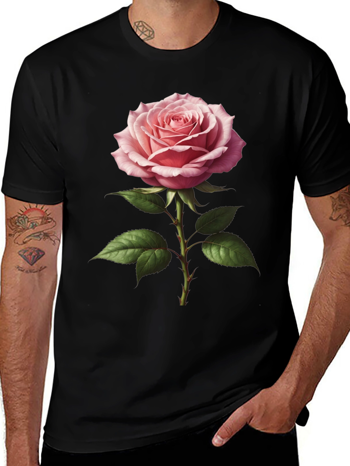Elegant Rose Graphic T-Shirt - Floral Design