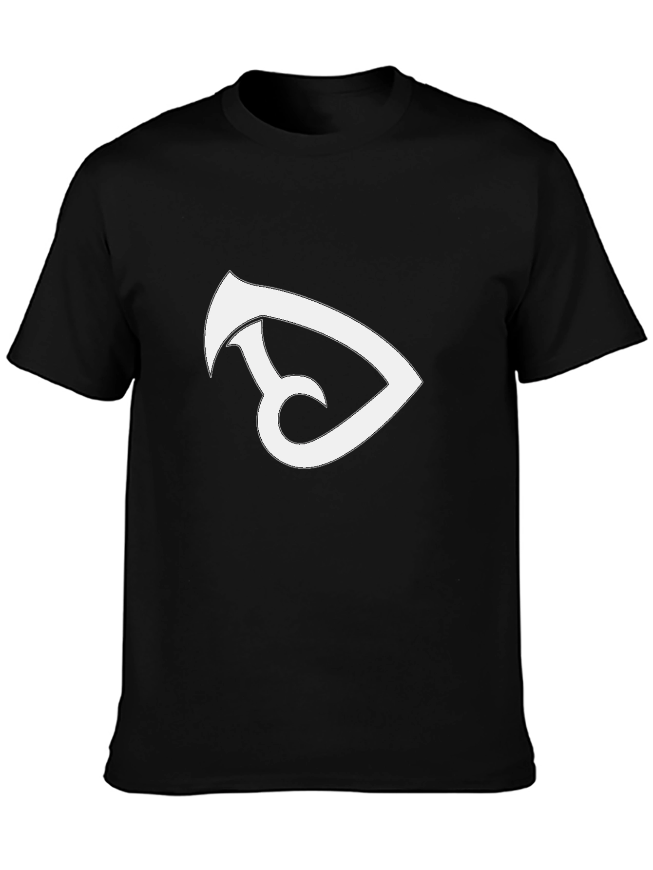 Black T-Shirt with White Abstract Design
