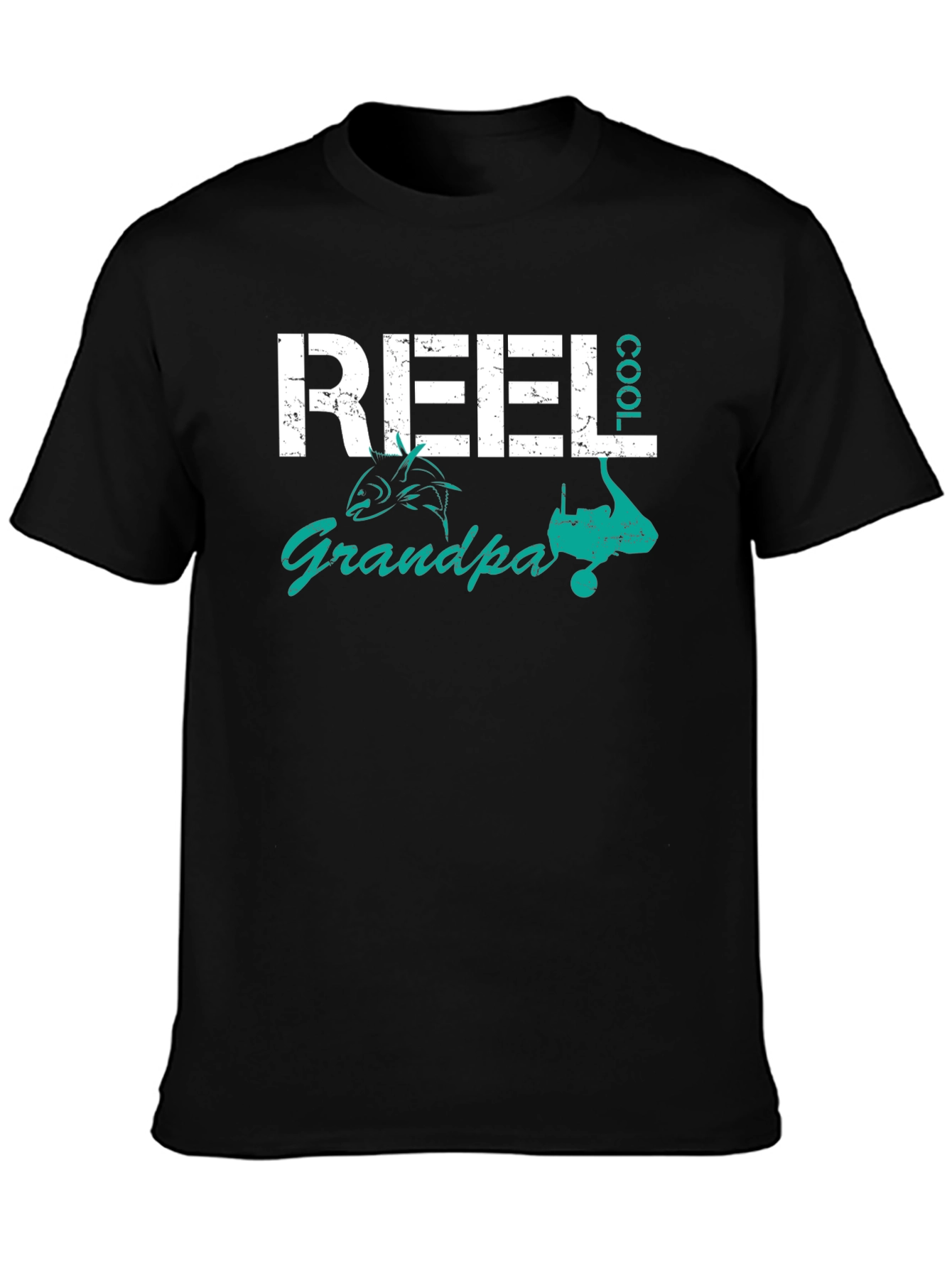 Reel Cool Grandpa Fishing T-Shirt - Black