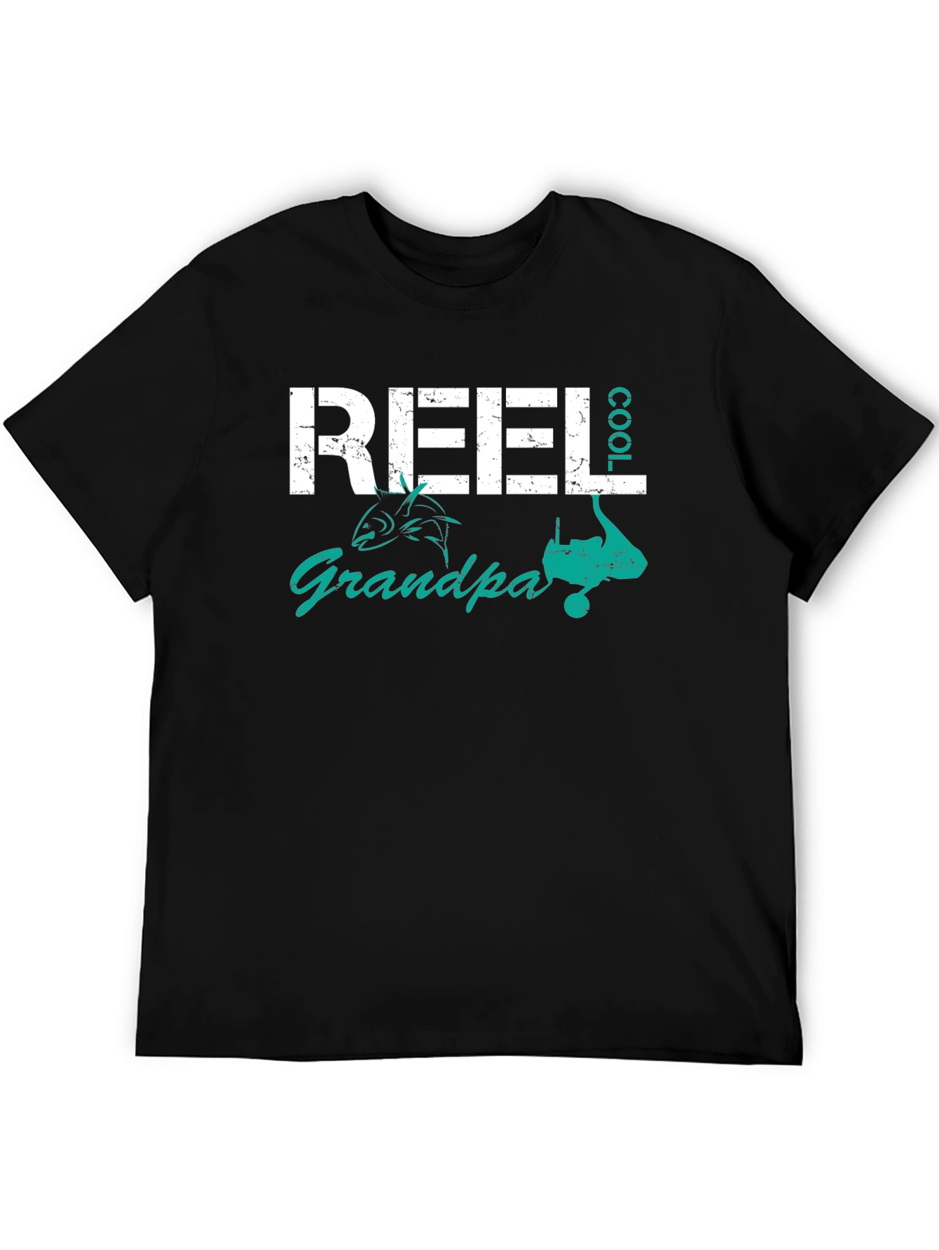 Reel Cool Grandpa Fishing T-Shirt - Black