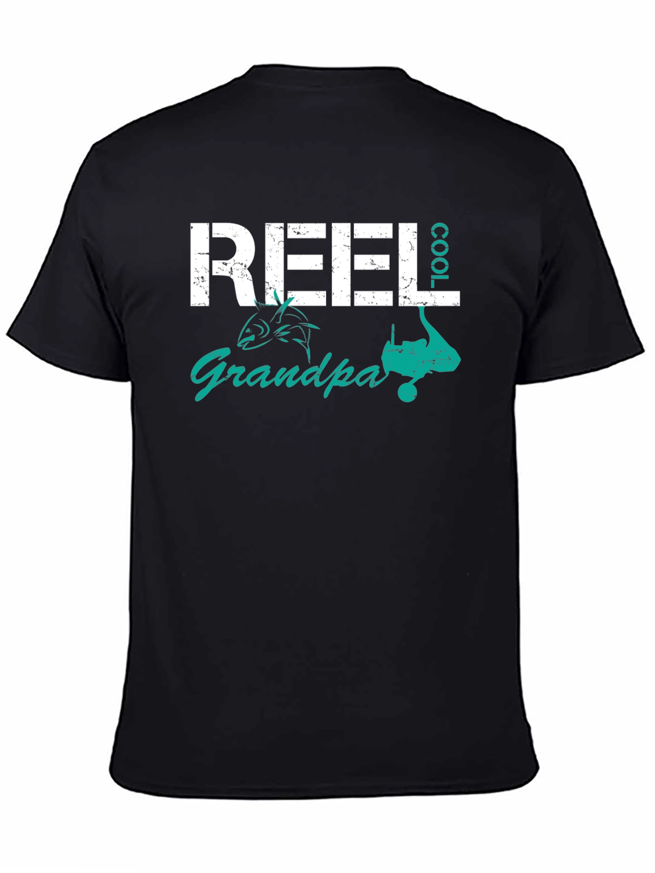 Reel Cool Grandpa Fishing T-Shirt - Black