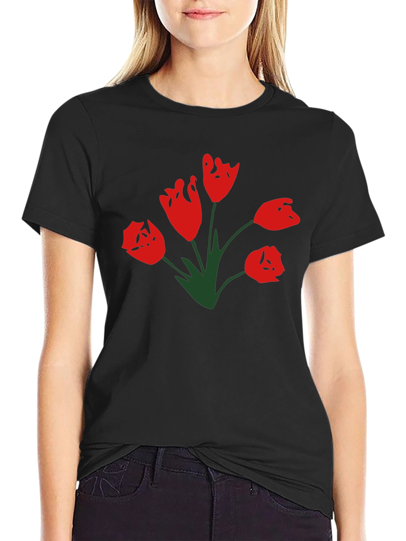 Tulip Graphic T-Shirt - Black