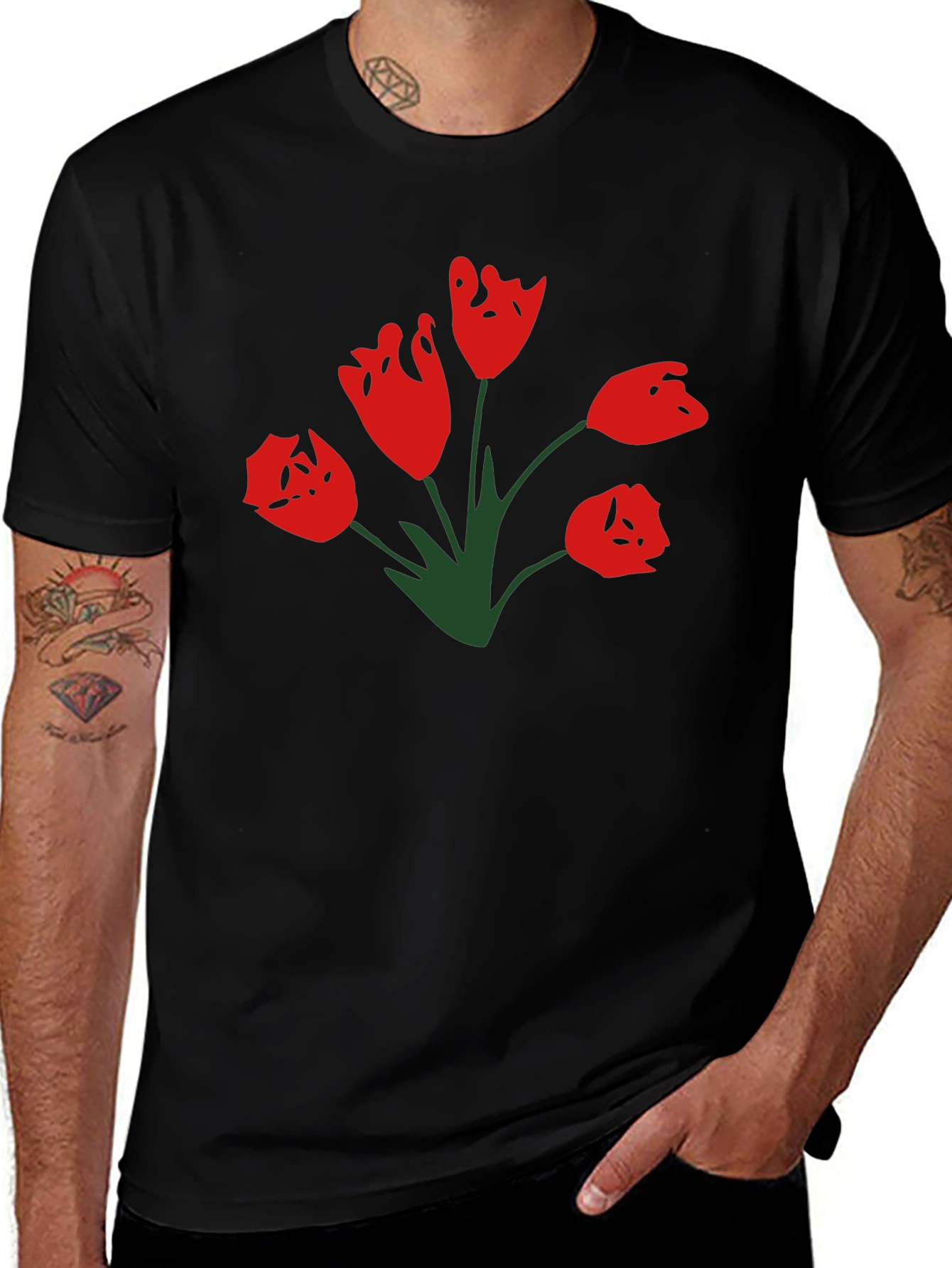 Tulip Graphic T-Shirt - Black