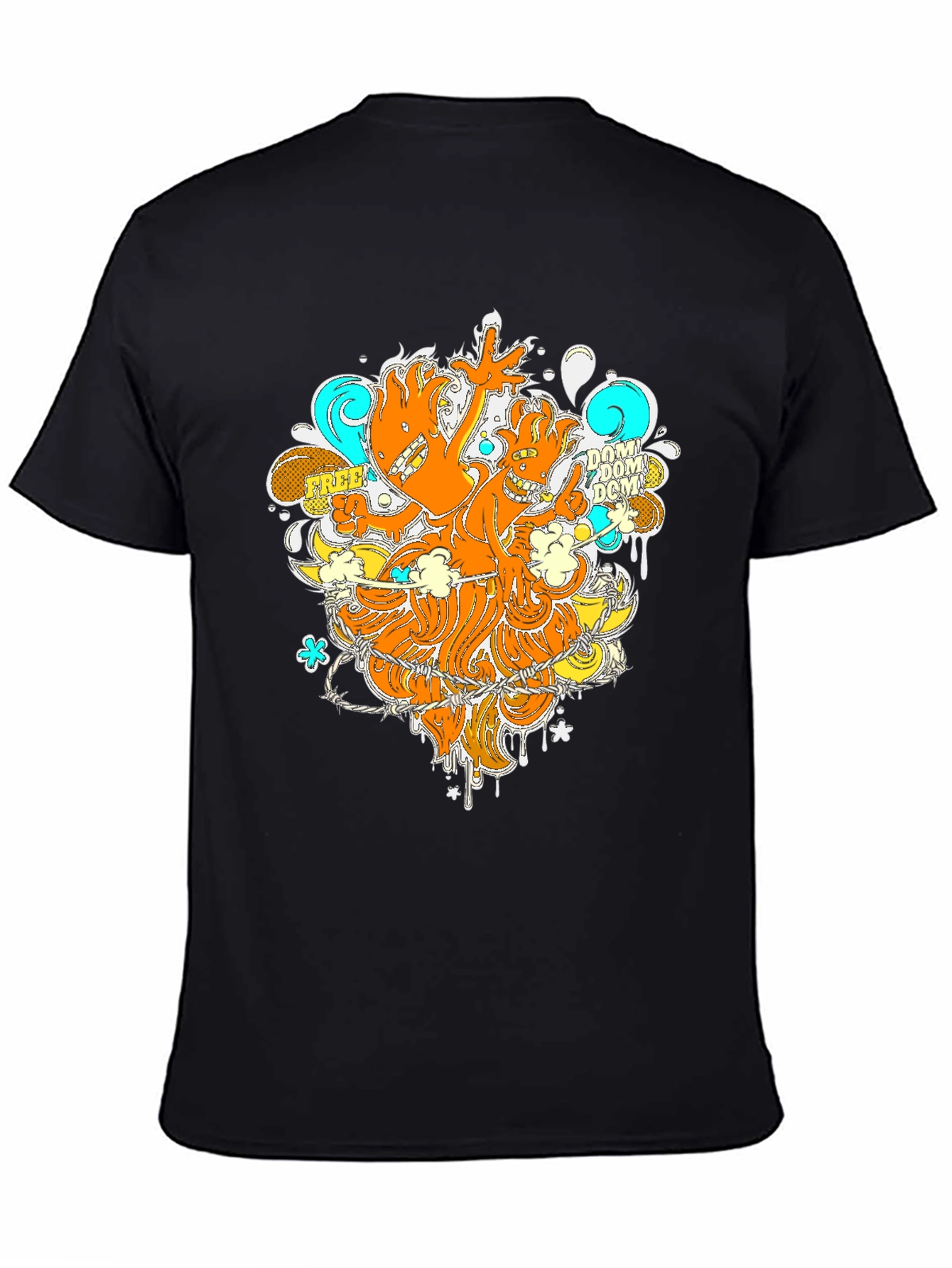 Funky Graphic Print Black T-Shirt