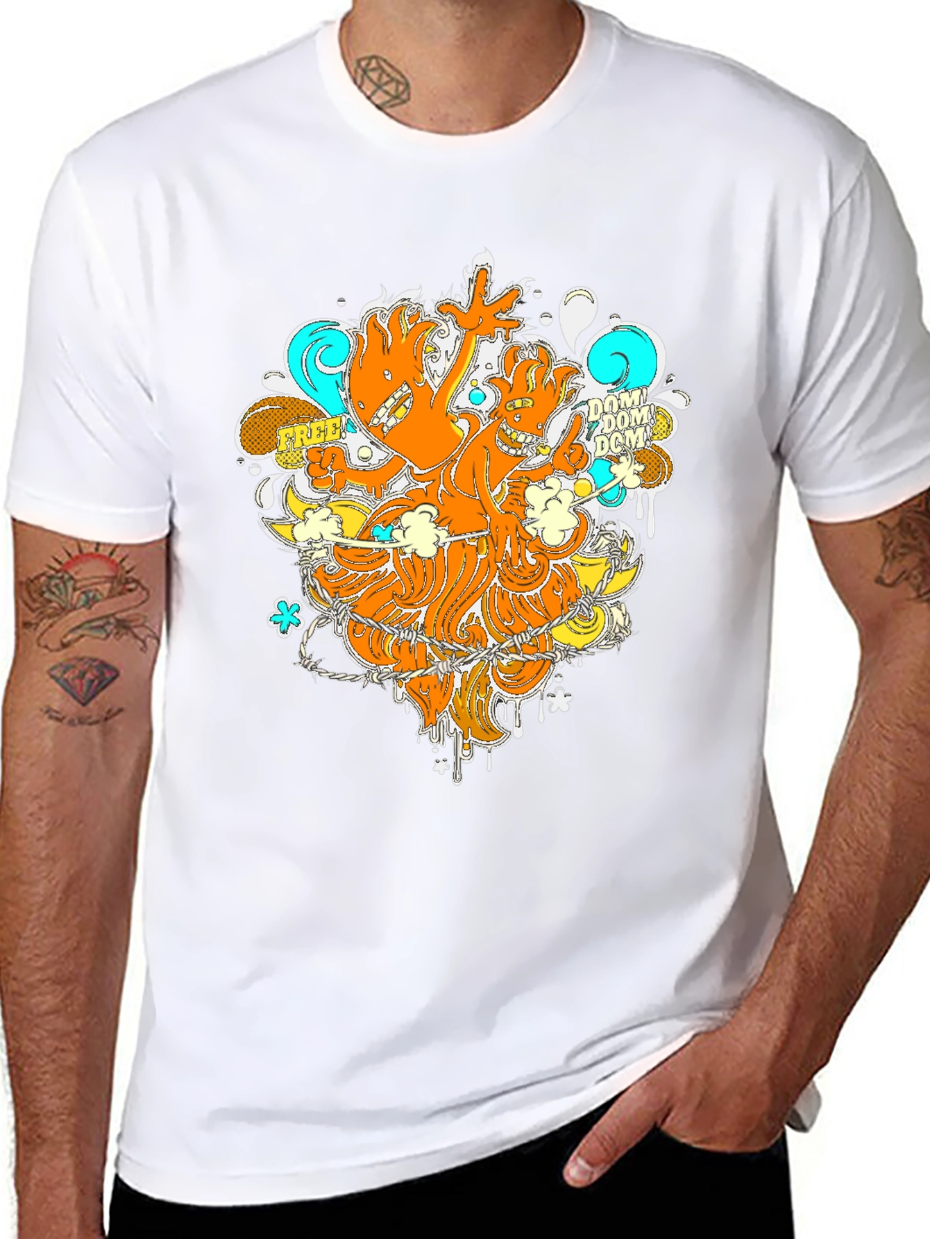 Funky Graphic Print Black T-Shirt