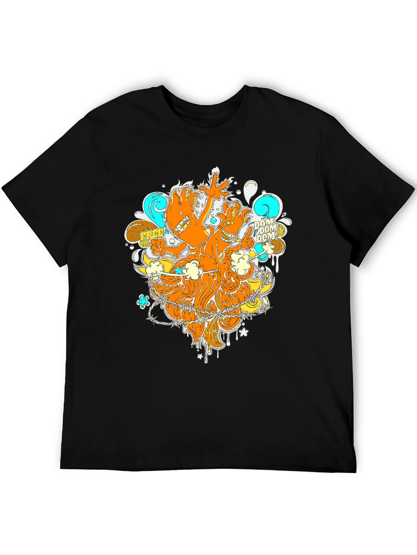 Funky Graphic Print Black T-Shirt