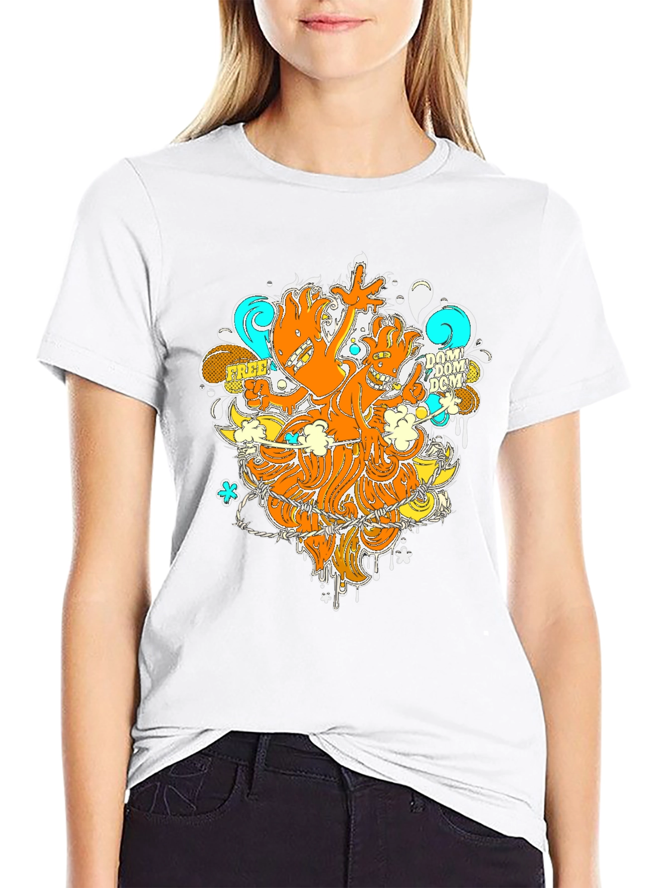 Funky Graphic Print Black T-Shirt
