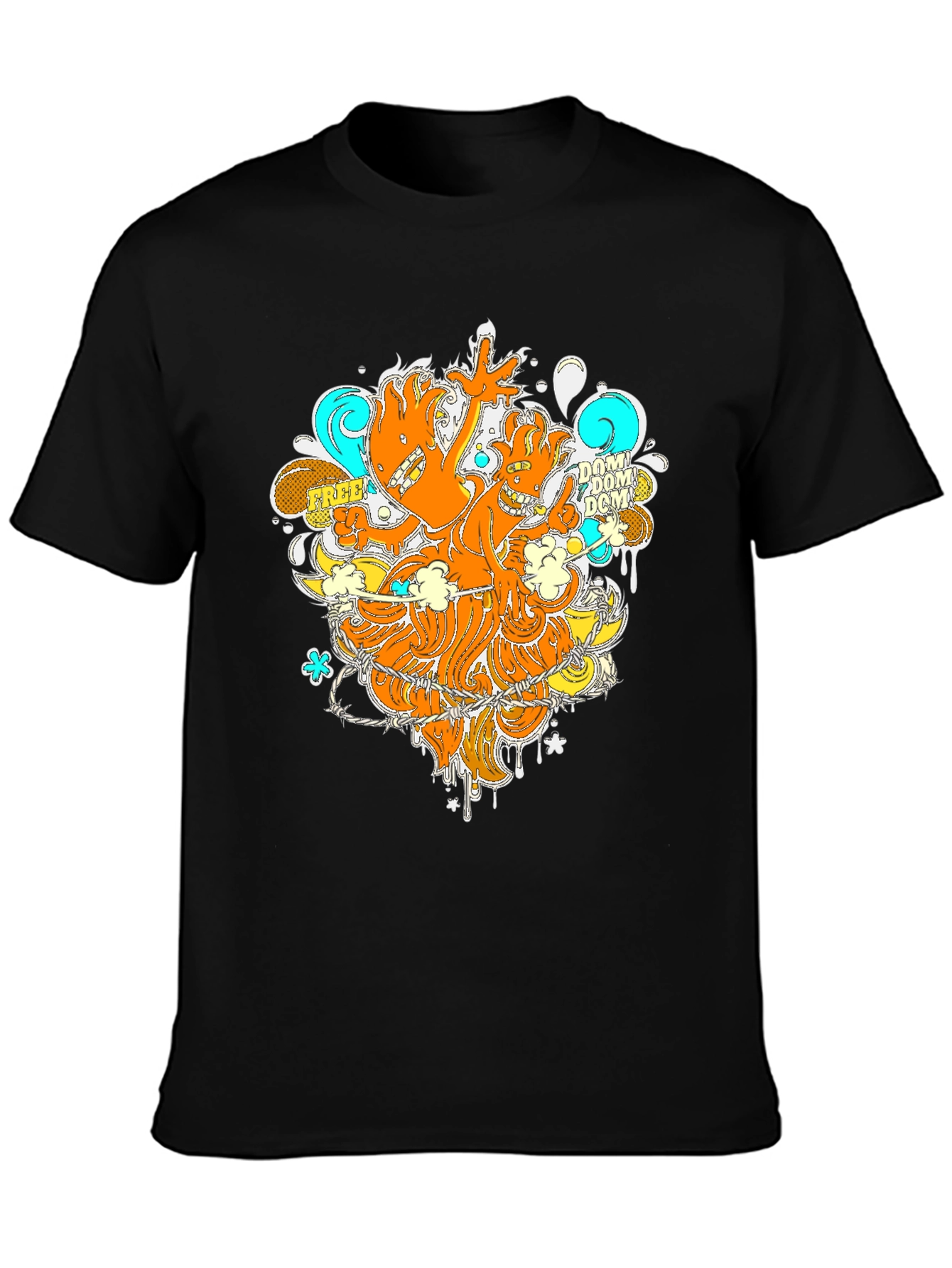 Funky Graphic Print Black T-Shirt