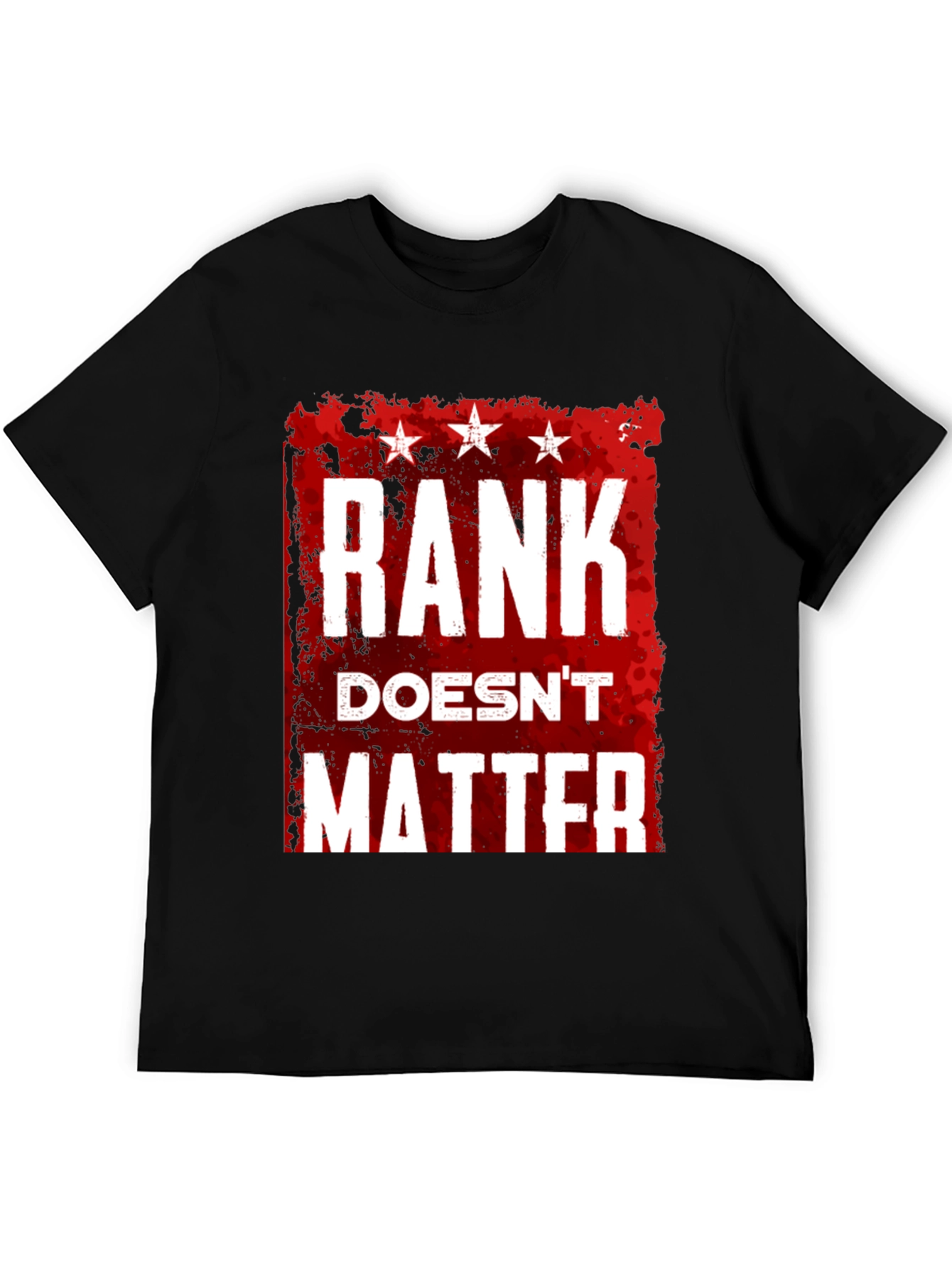 Rank Doesnt Matter Graphic Tee - Black Casual Shirt