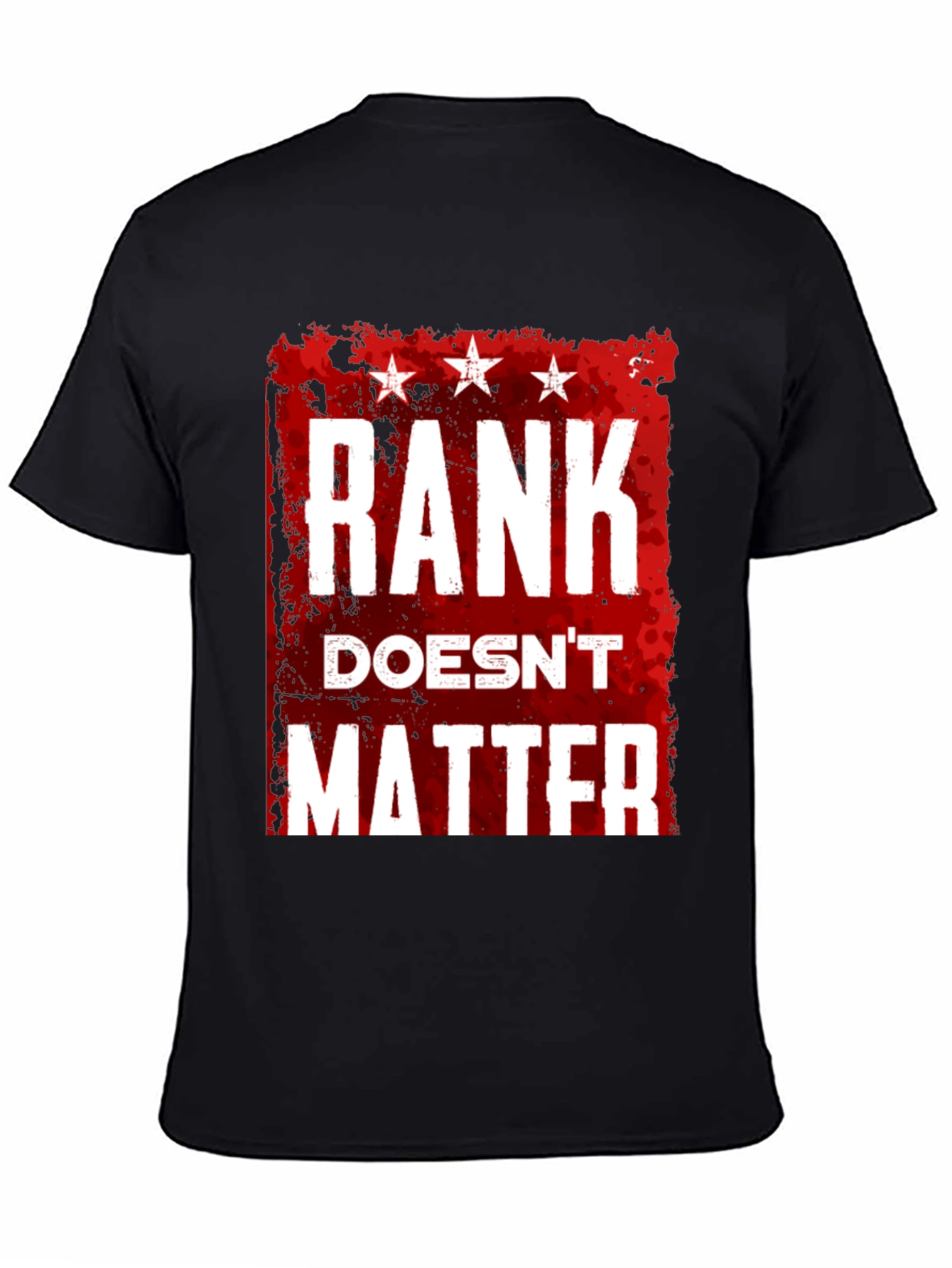 Rank Doesnt Matter Graphic Tee - Black Casual Shirt