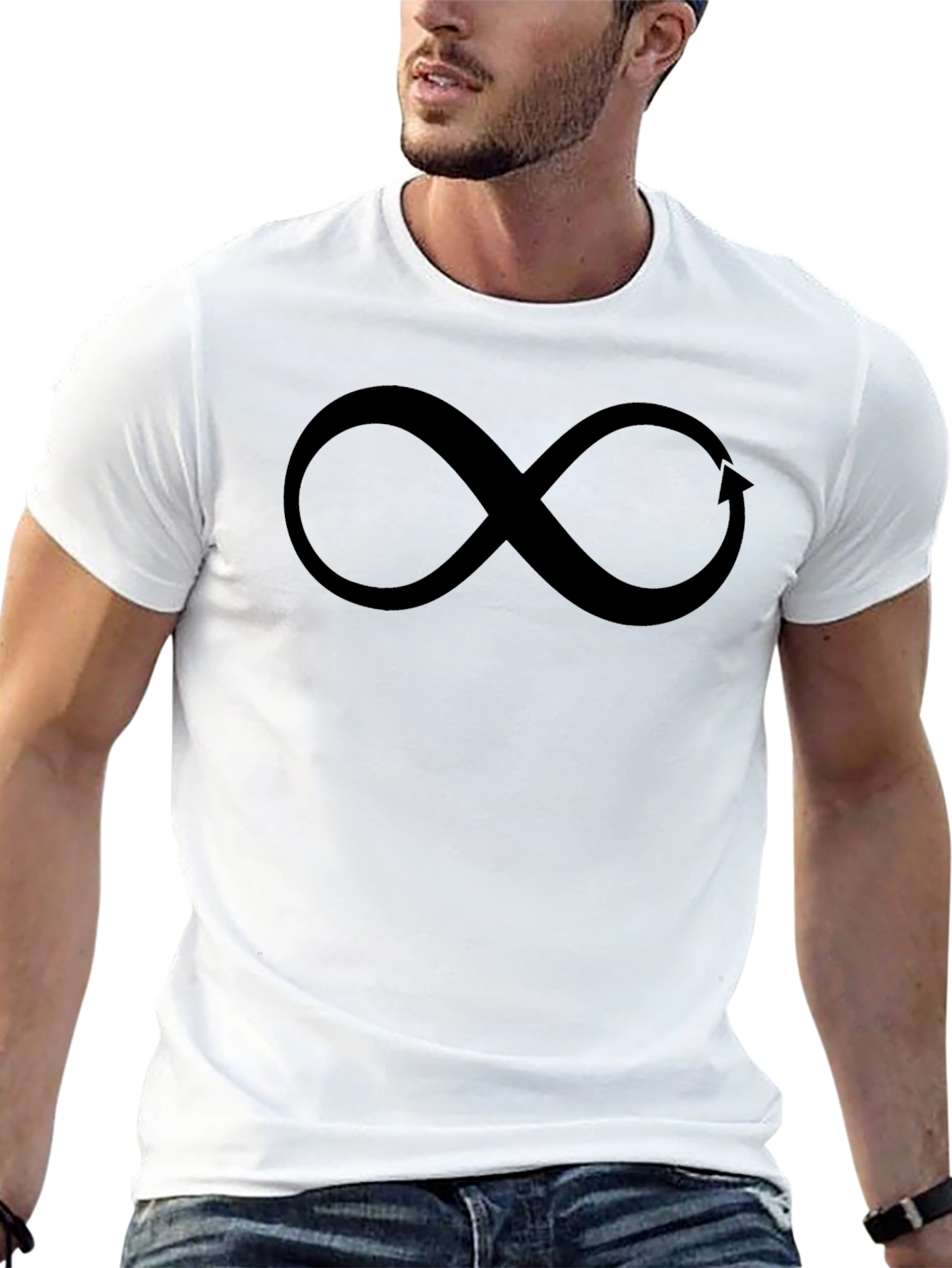Infinity Loop Arrow T-Shirt - Black