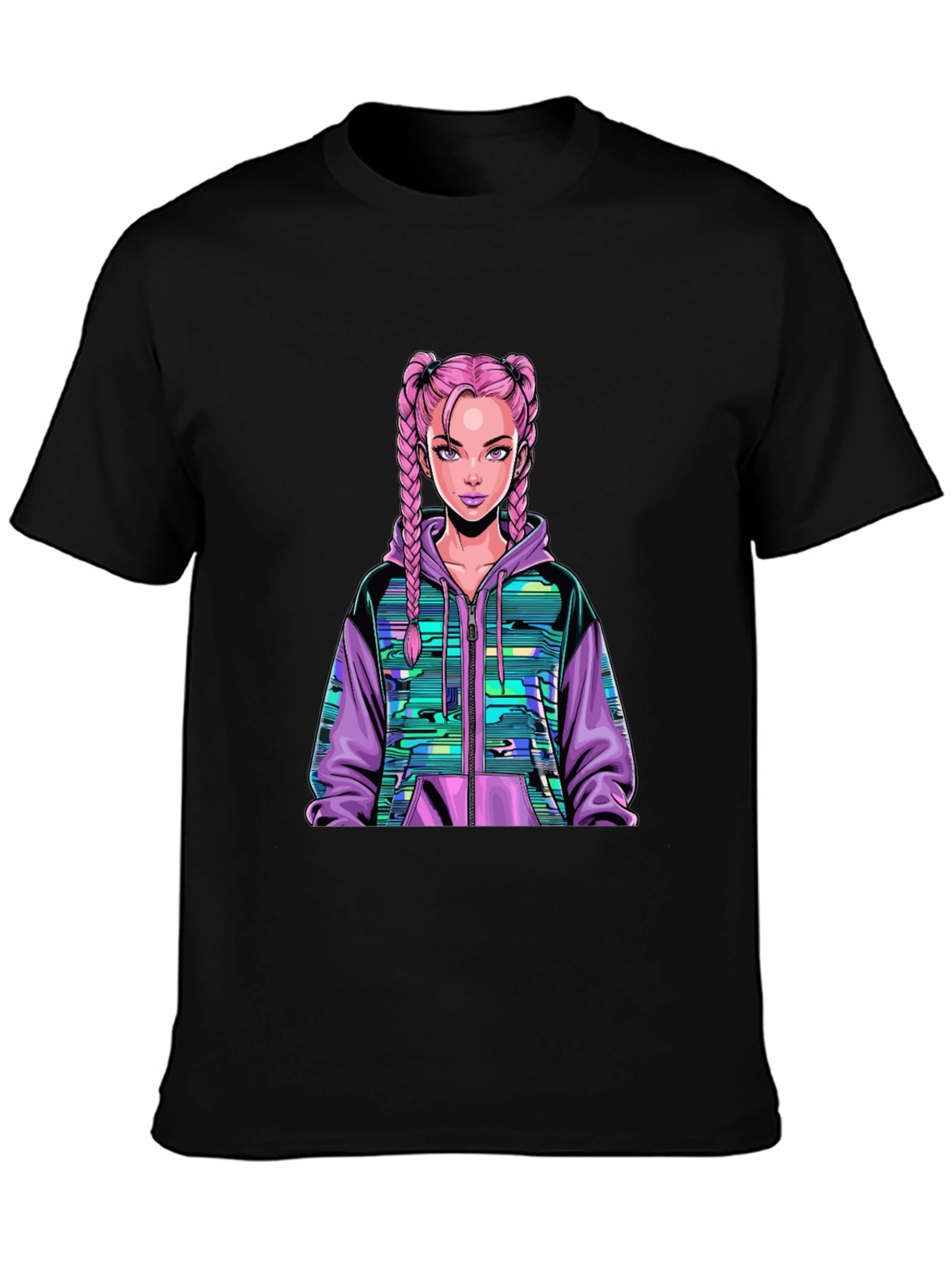 Graphic Tee: Pink Haired Anime Girl
