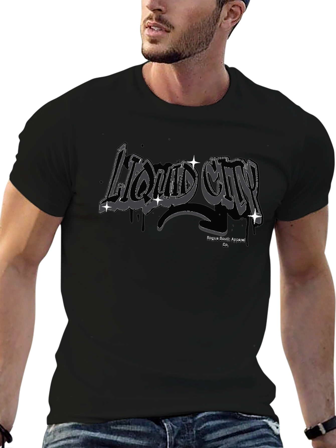Liquid City Black T-Shirt