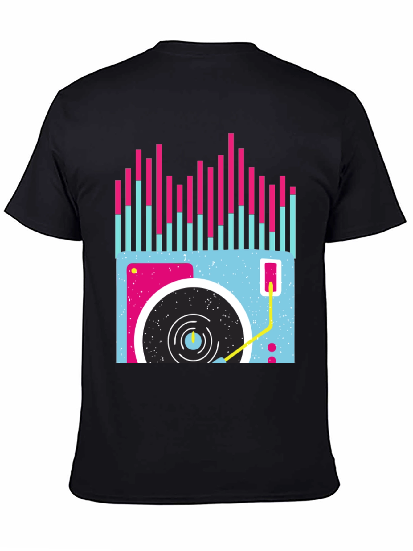 Retro Turntable Graphic Tee - Black