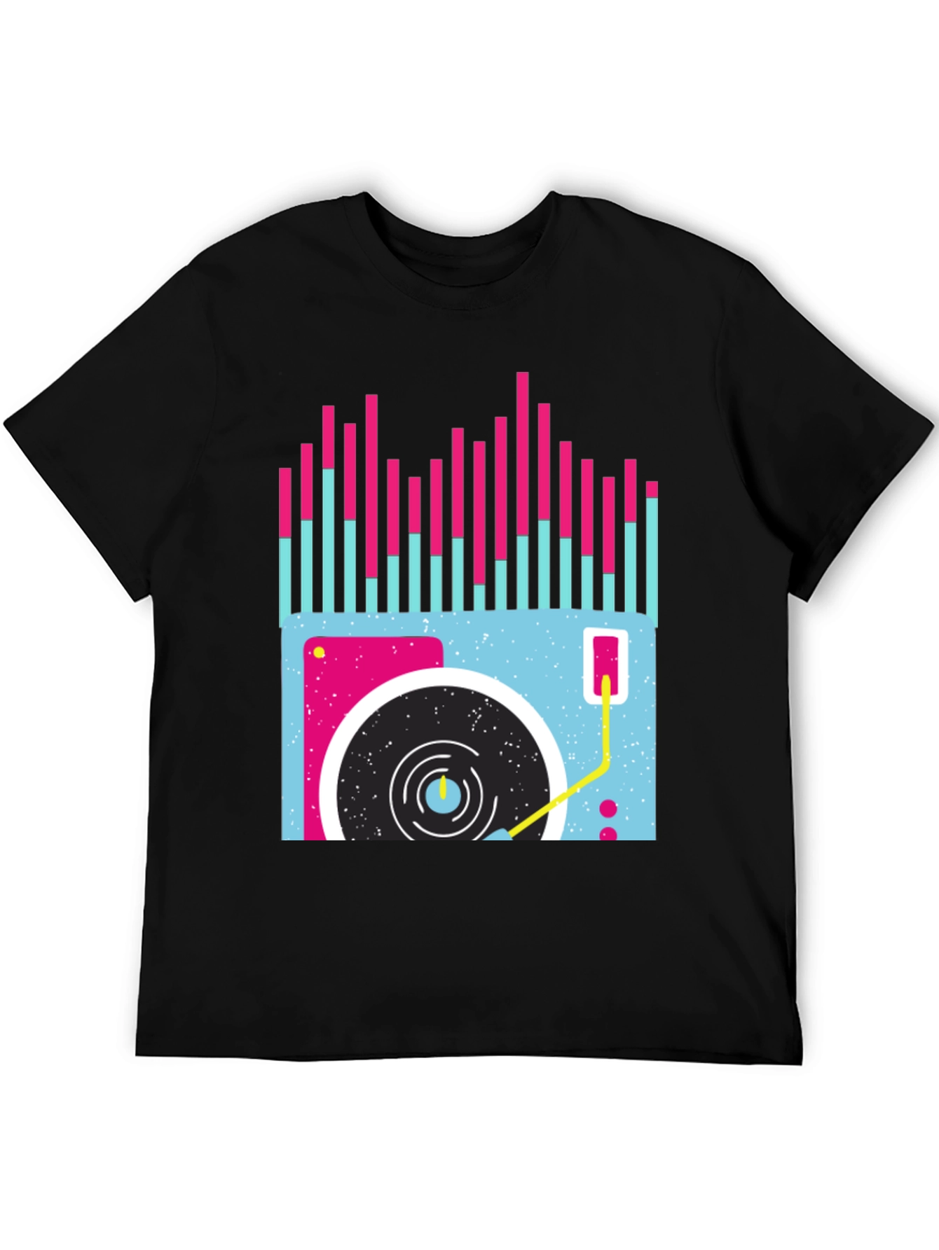 Retro Turntable Graphic Tee - Black