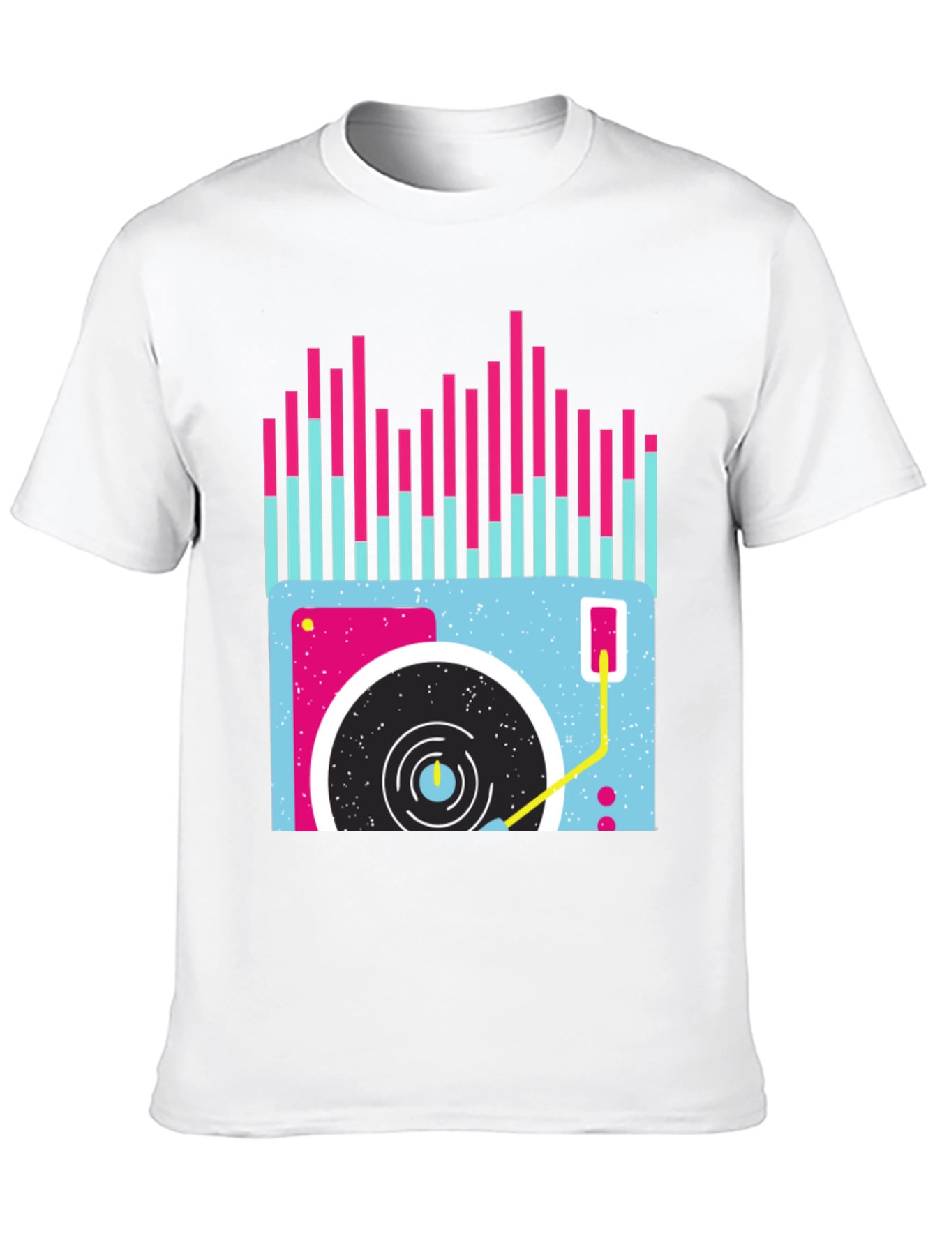 Retro Turntable Graphic Tee - Black