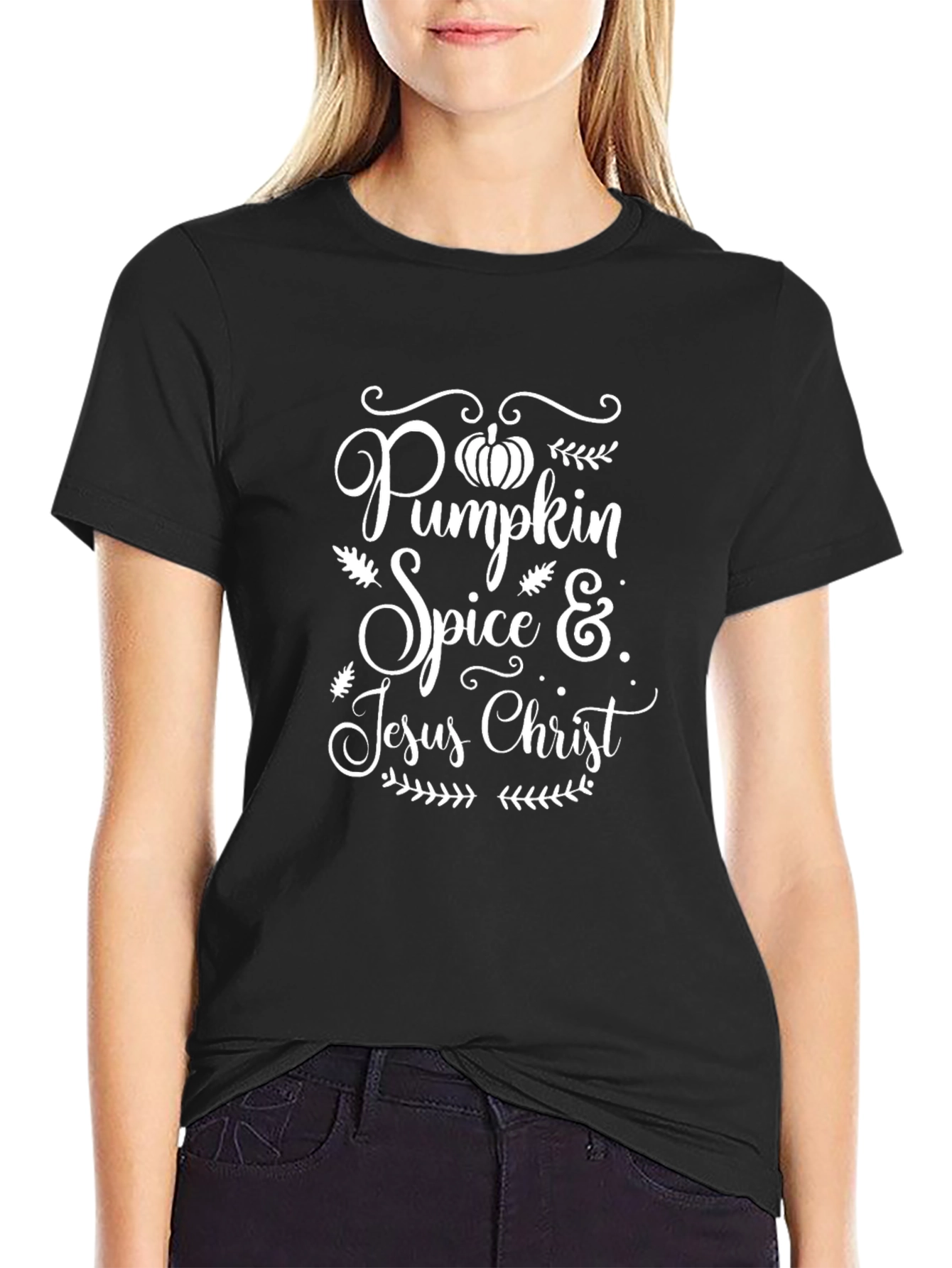 Pumpkin Spice & Jesus Christ Black T-Shirt
