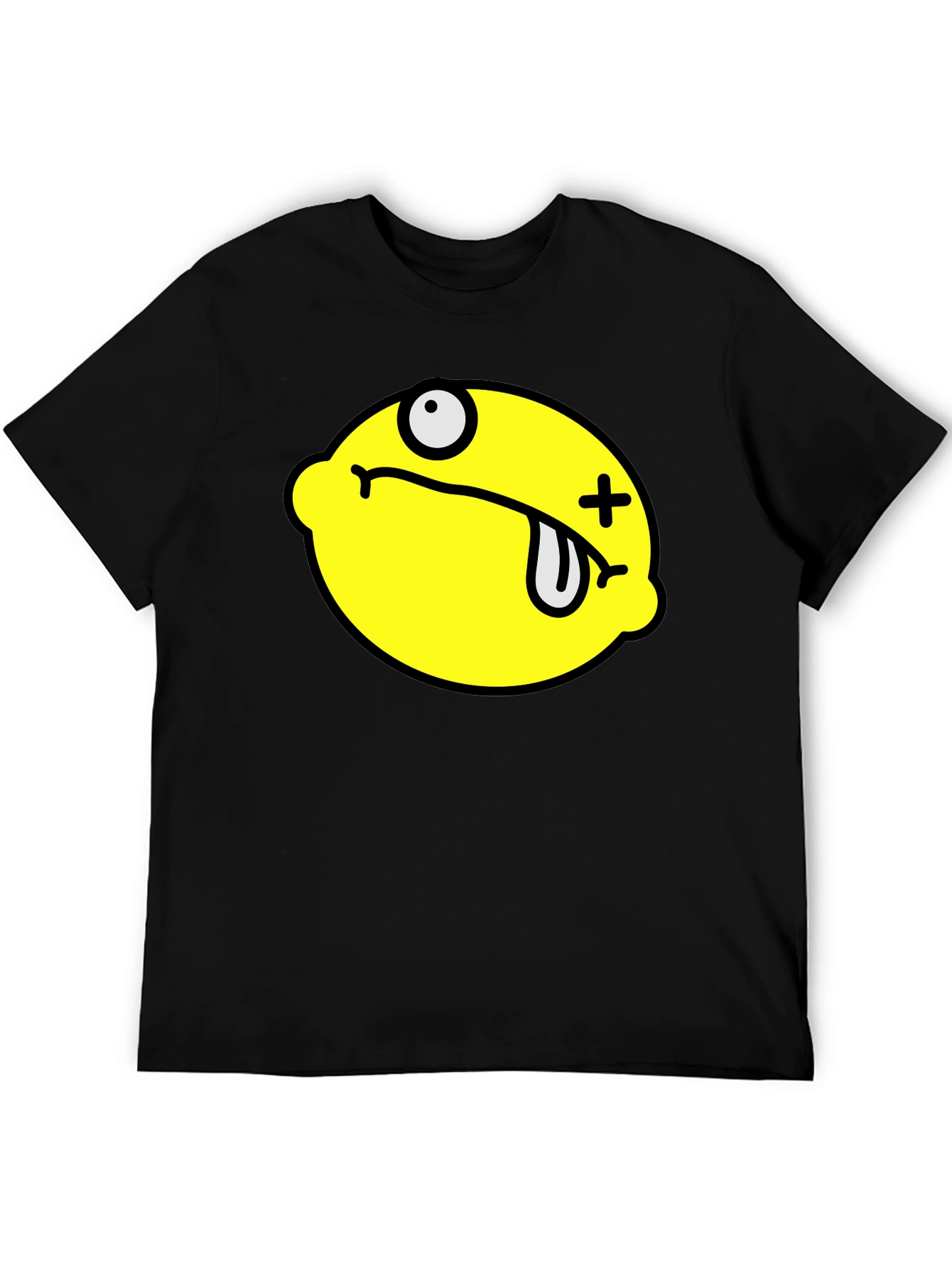 Funny Dead Lemon Graphic T-Shirt - Black