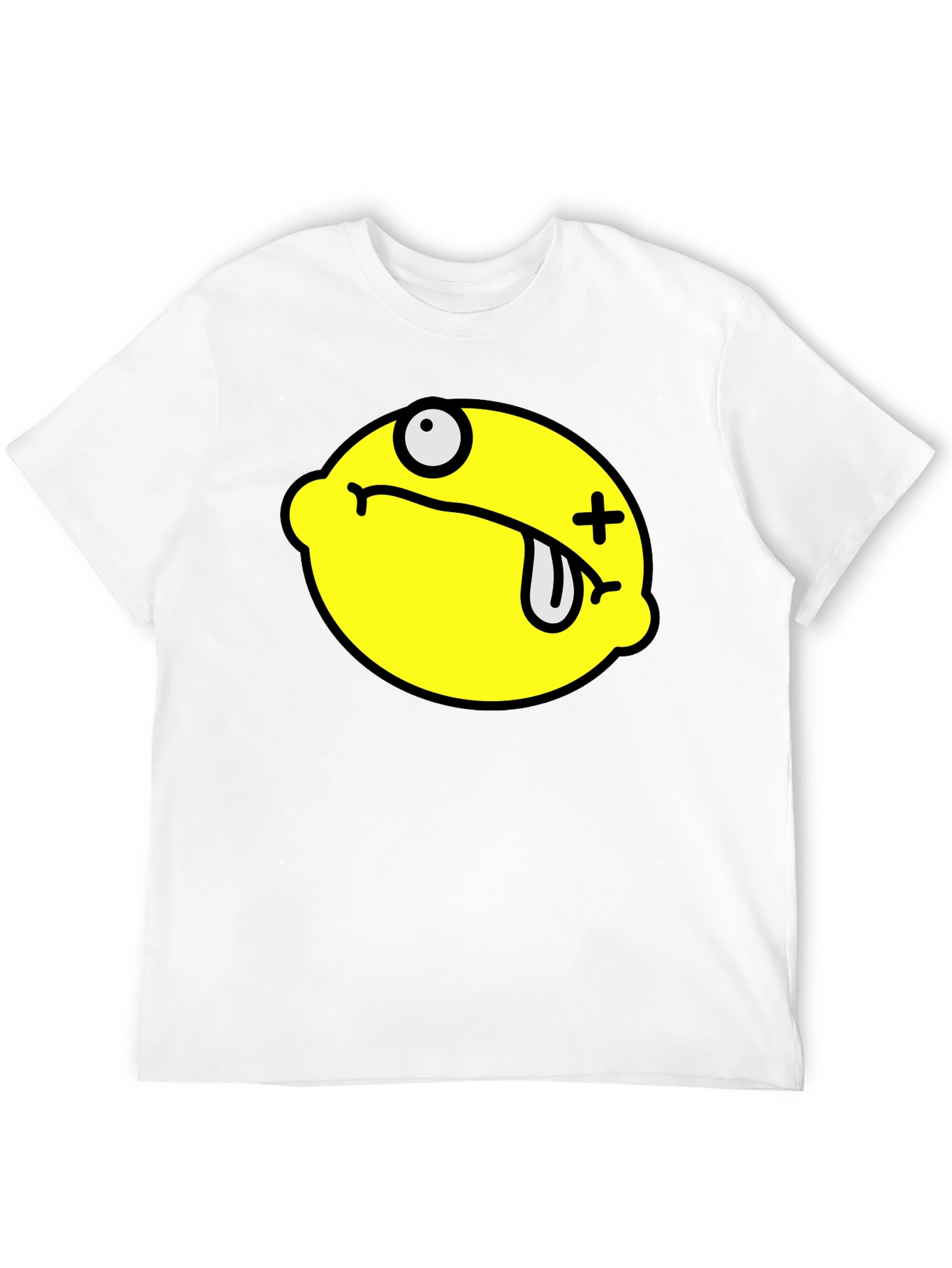 Funny Dead Lemon Graphic T-Shirt - Black