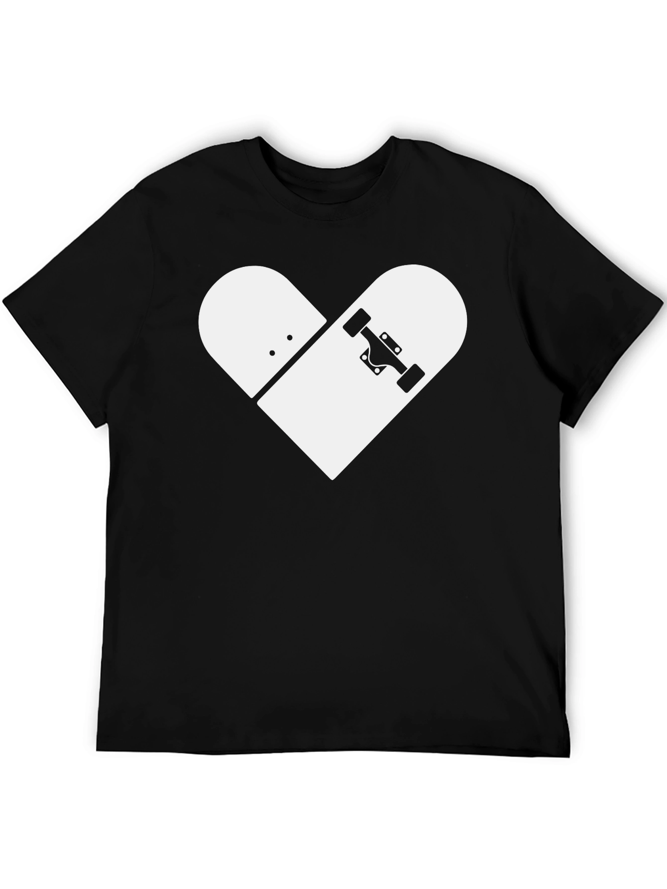 Skateboard Heart Graphic Tee - Black