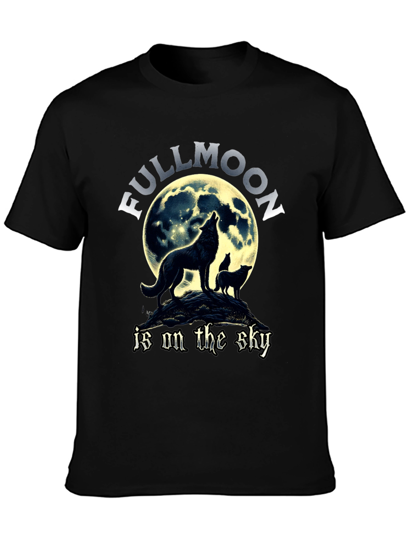Full Moon Wolves Graphic T-Shirt