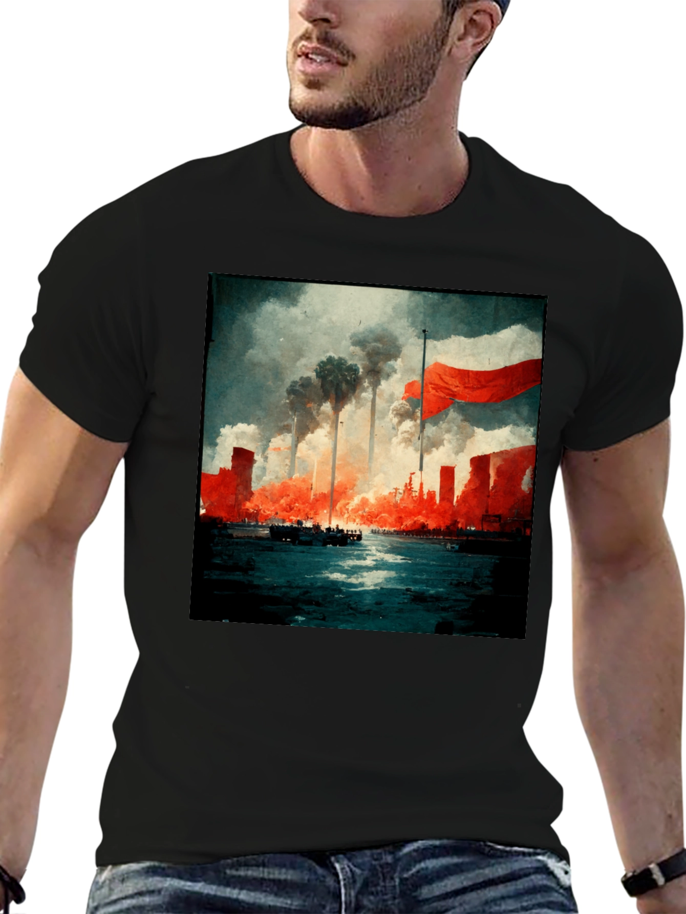 Industrial Inferno Graphic Tee - Black