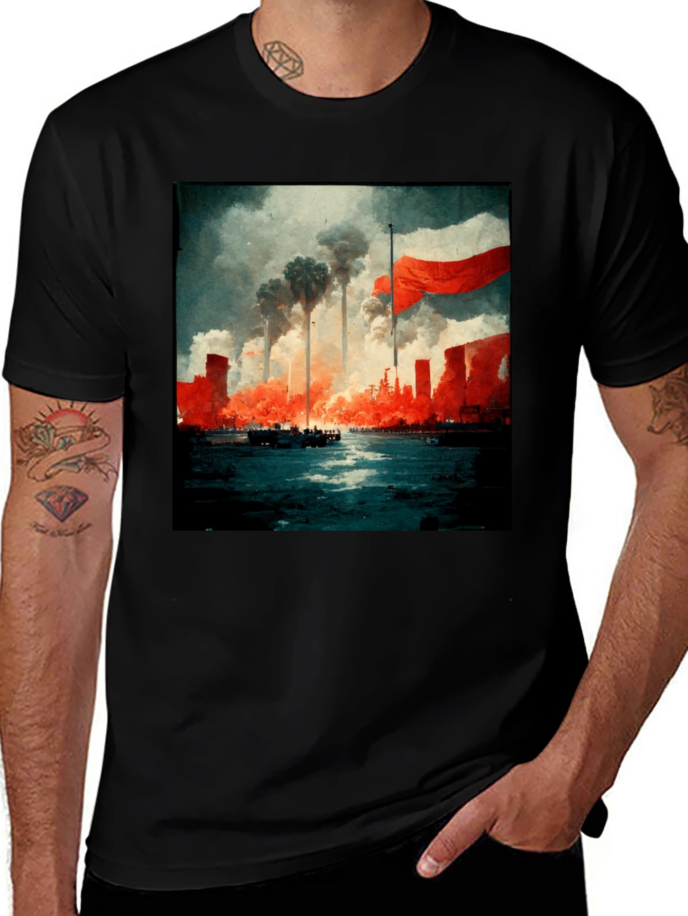 Industrial Inferno Graphic Tee - Black