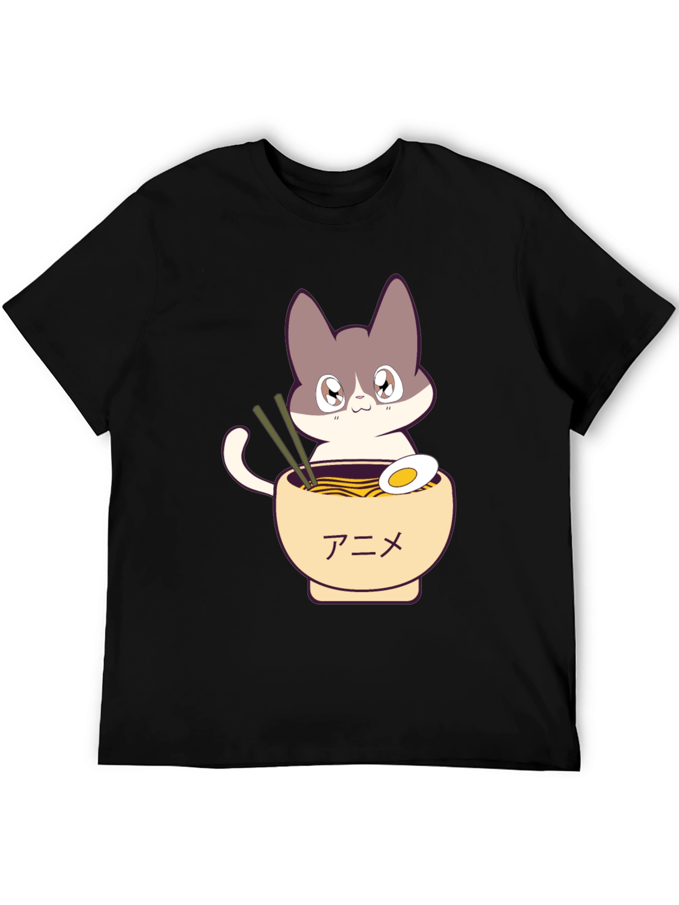 Anime Cat Ramen T-Shirt - Unique Graphic Tee