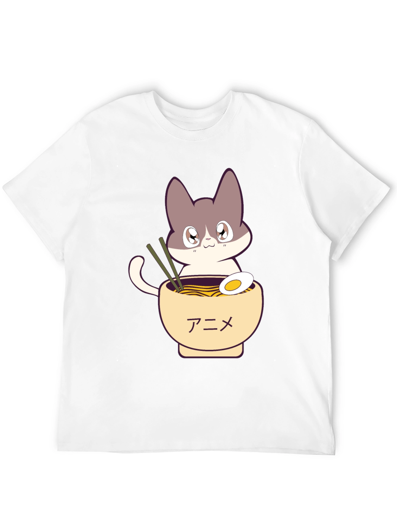 Anime Cat Ramen T-Shirt - Unique Graphic Tee
