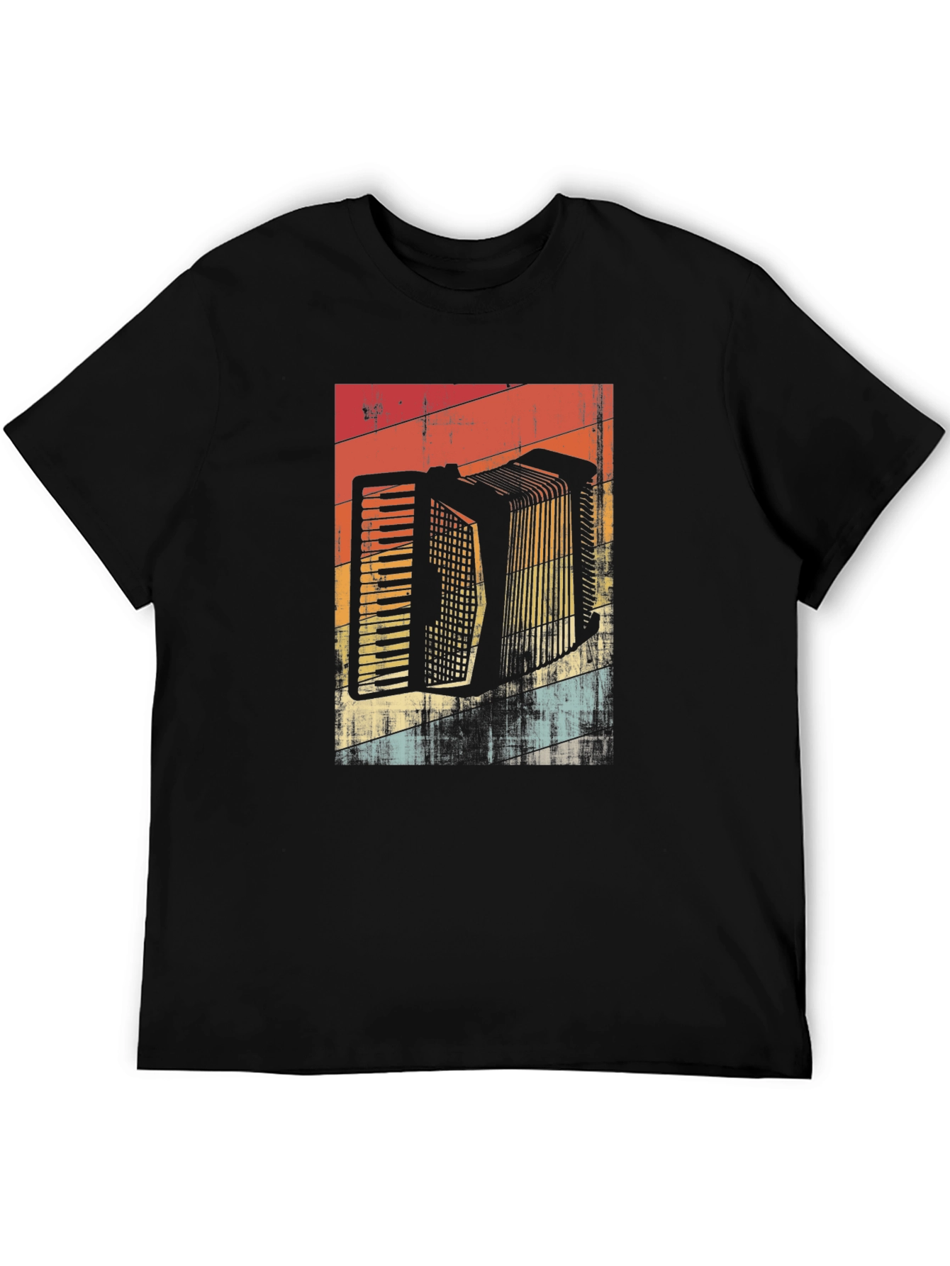 Retro Accordion Graphic Tee - Black