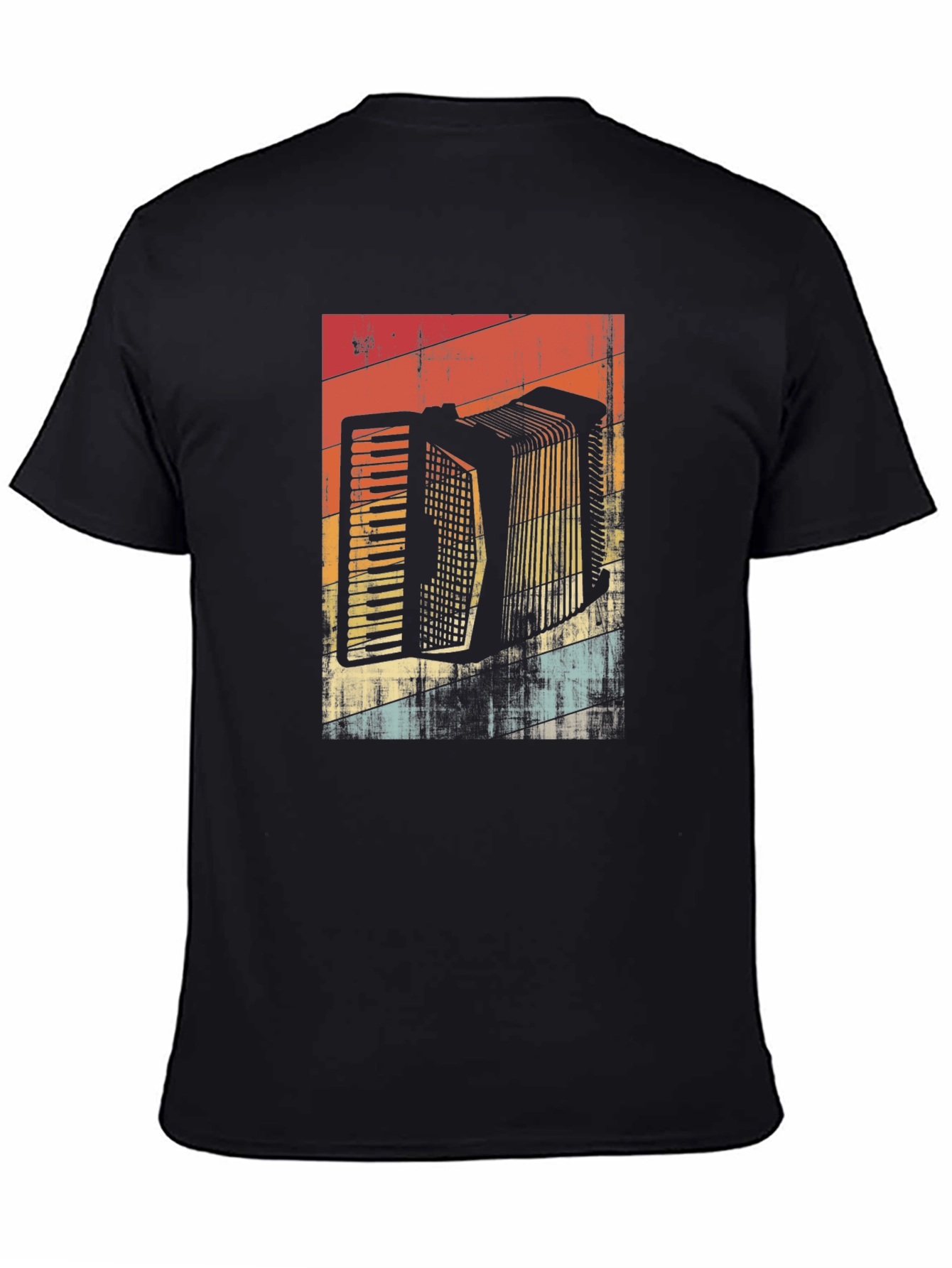Retro Accordion Graphic Tee - Black