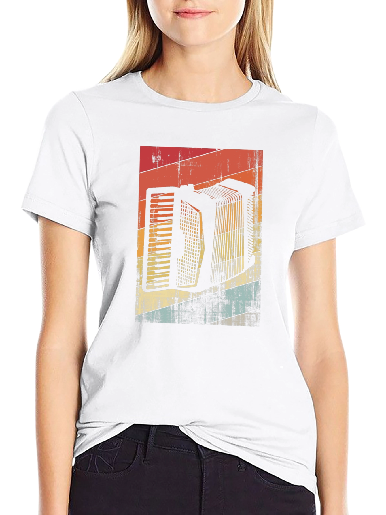 Retro Accordion Graphic Tee - Black