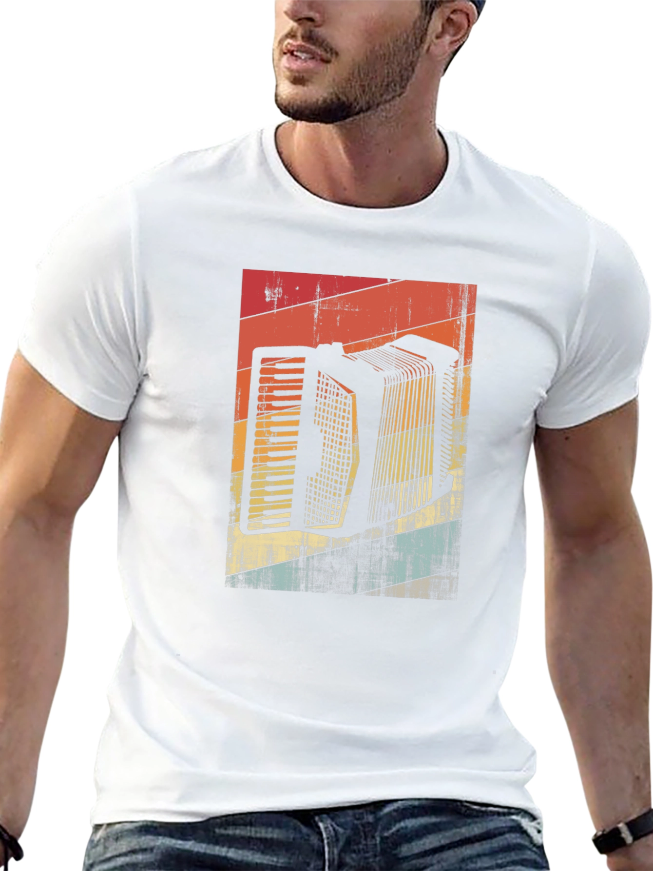 Retro Accordion Graphic Tee - Black