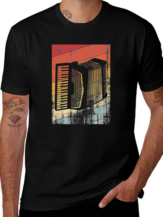 Retro Accordion Graphic Tee - Black