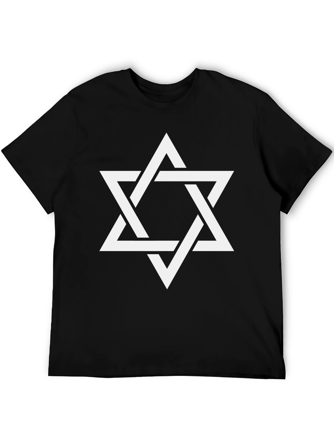 Star of David Graphic Tee - Black Cotton T-Shirt
