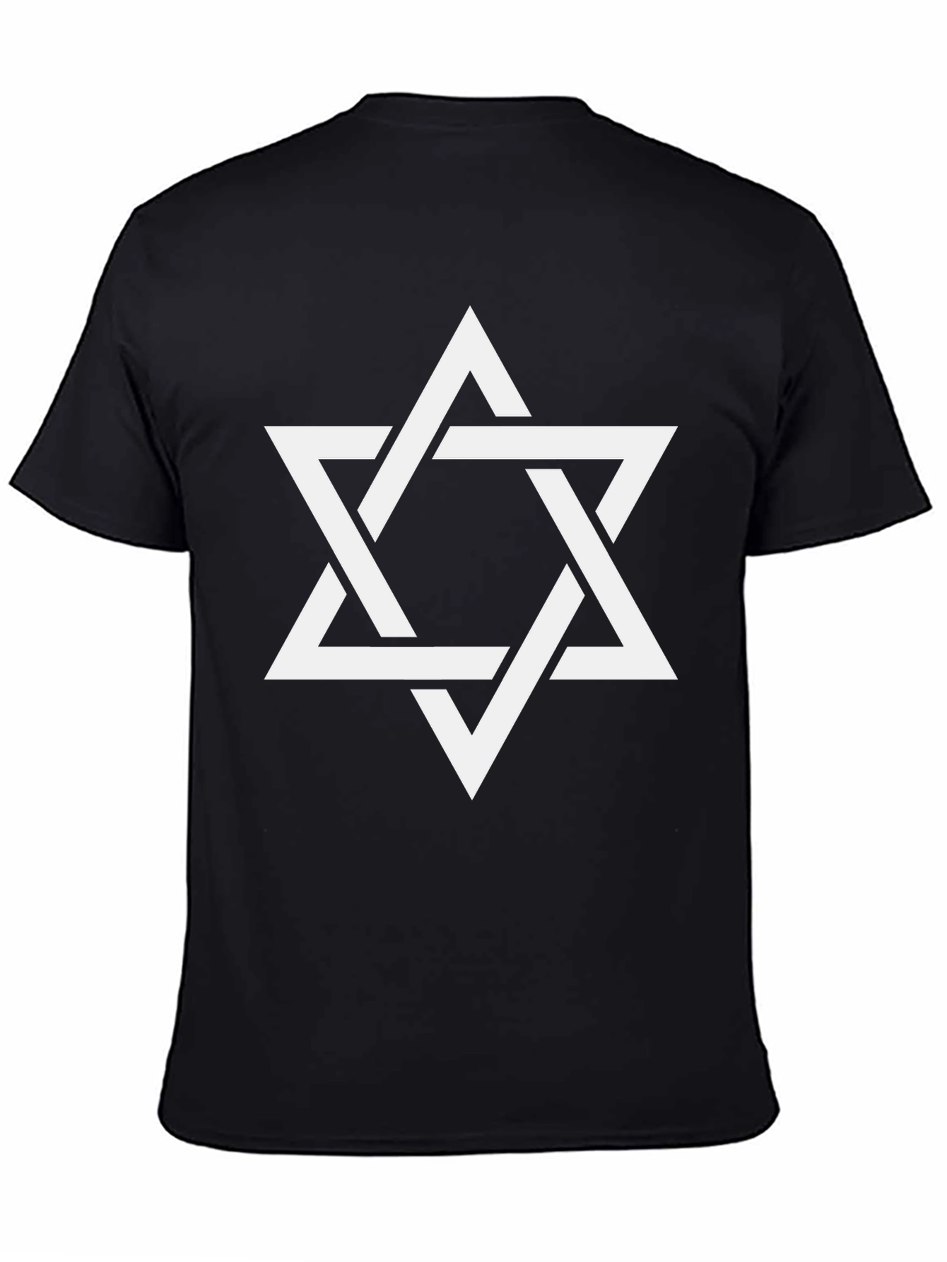 Star of David Graphic Tee - Black Cotton T-Shirt