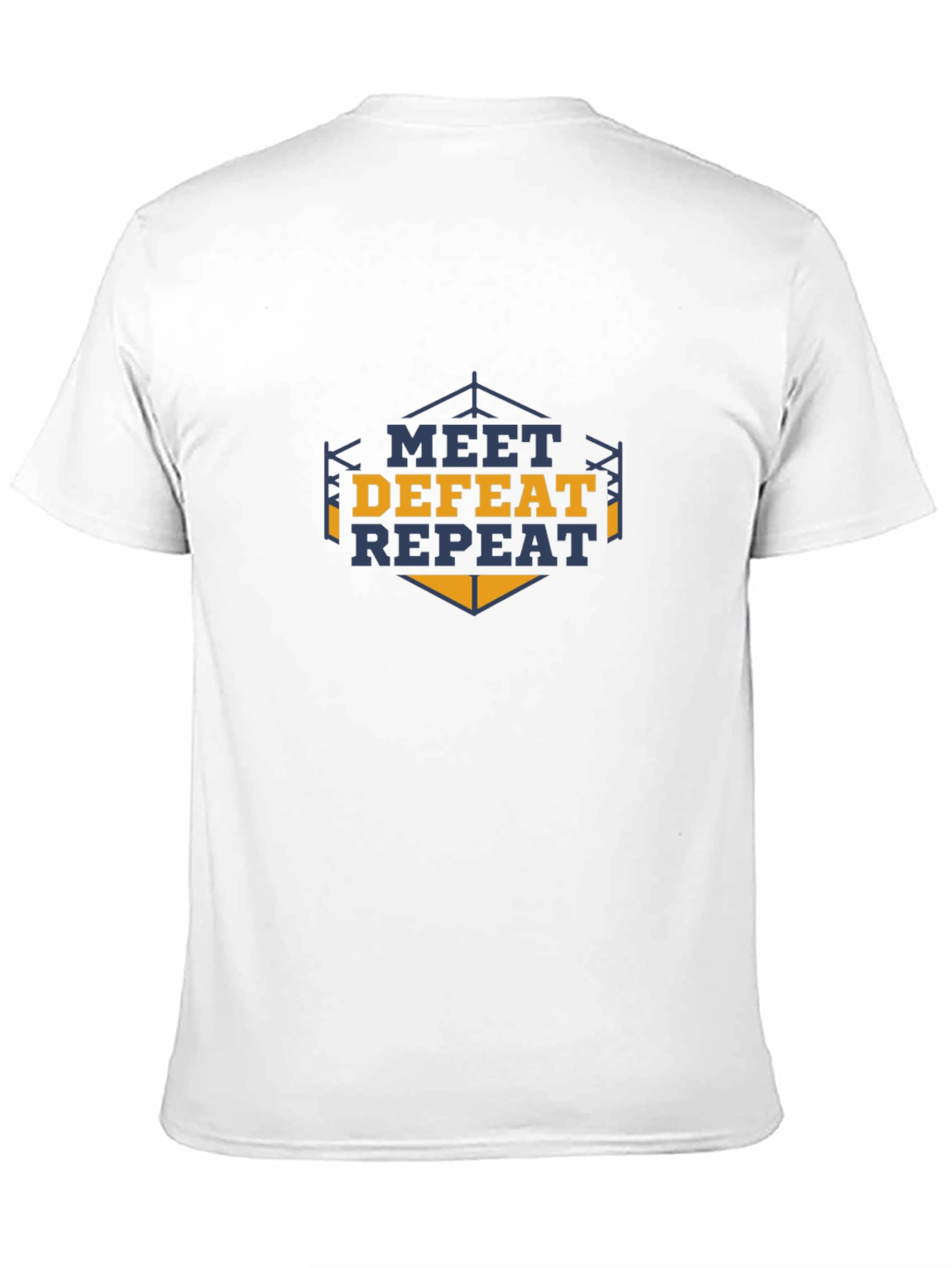 Meet Defeat Repeat Graphic Tee - Black Cotton