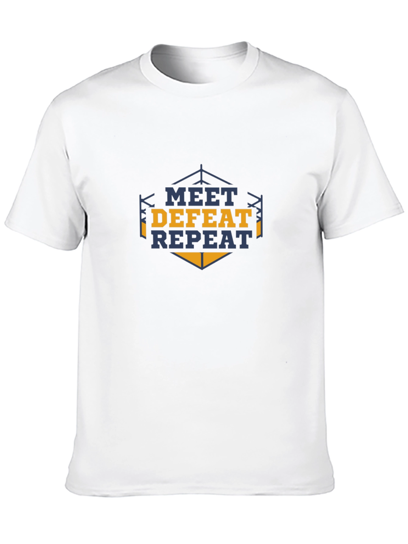 Meet Defeat Repeat Graphic Tee - Black Cotton