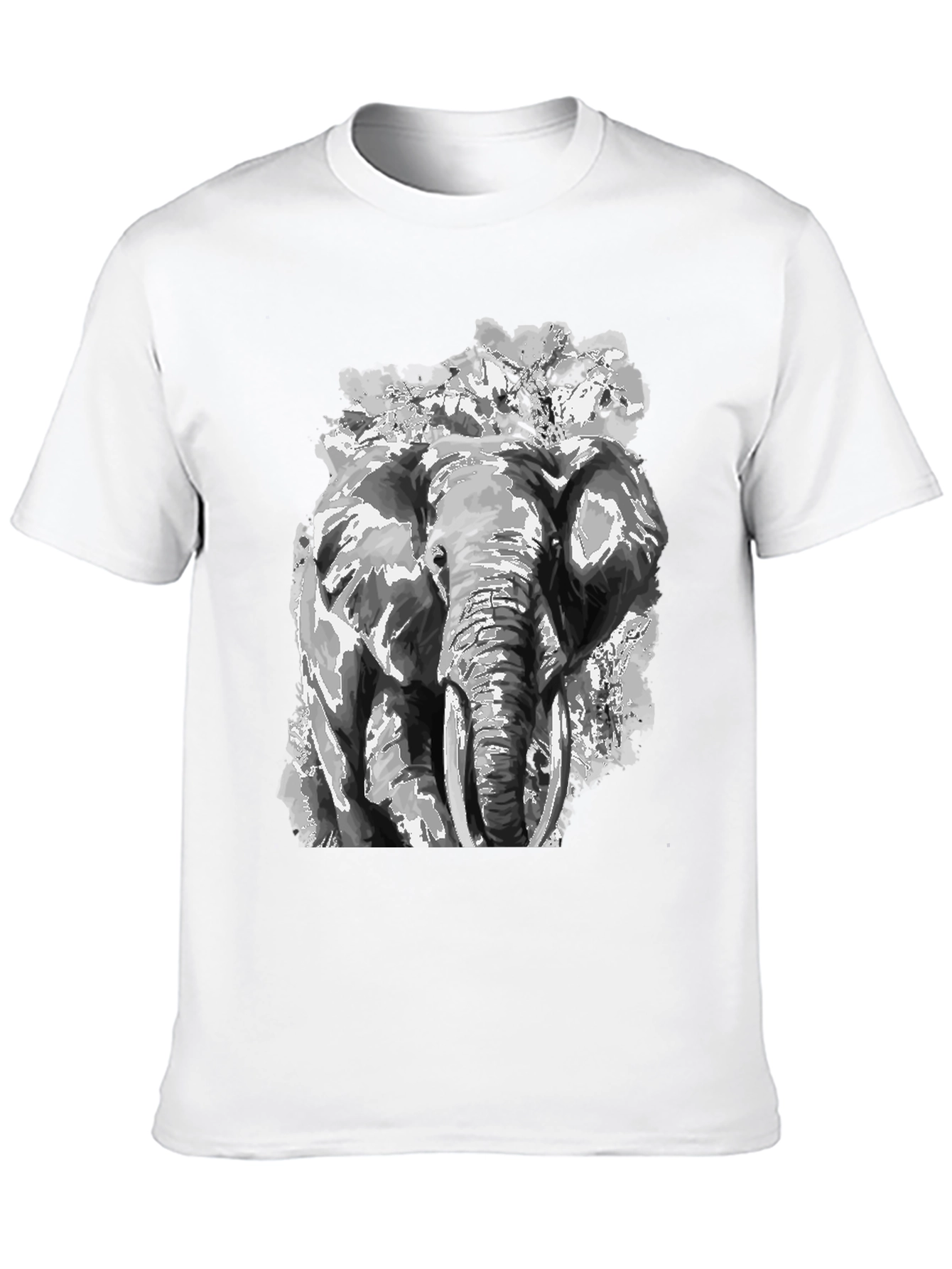 Elephant Graphic Print Black T-Shirt
