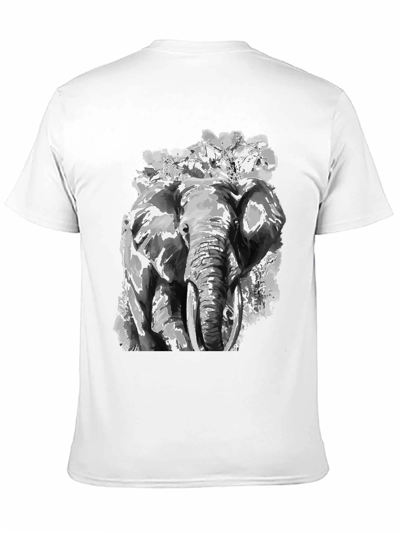 Elephant Graphic Print Black T-Shirt