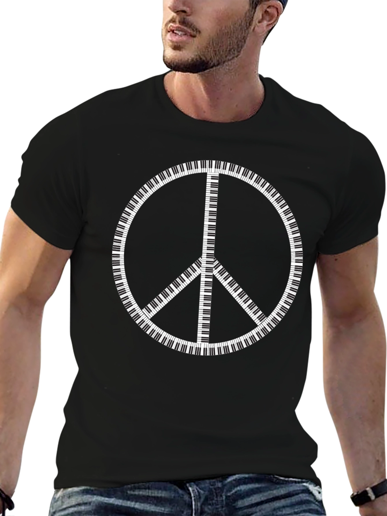 Piano Peace Sign T-Shirt - Music Lover Tee